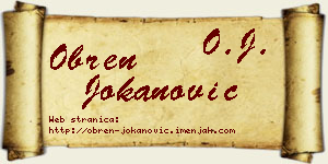 Obren Jokanović vizit kartica